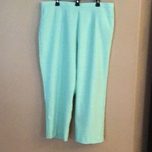 Alfred Dunner light green textured pants size 20W short